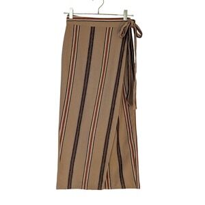 Worthington Wrap Midi Skirt 70s Stripe‎ Size 4